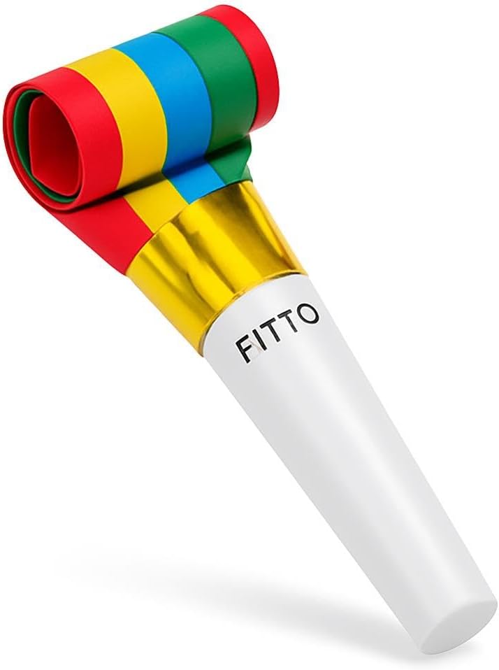 FITTO 20/40PCS Colorful Stripes Party Blower Blowout Horn Whistle Noise Maker – Fun Birthday Party Supplies, Pinata Gift, Kids Noise Makers for Celebrations, Festivals, & Special Events - Image 1