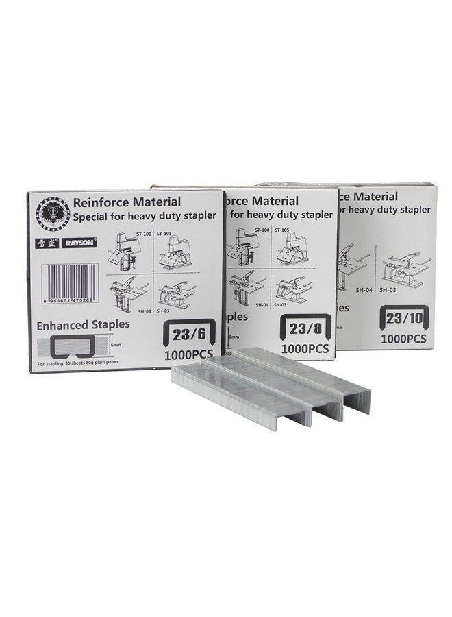 RAYSON Staples-6810-3-Us Heavy Duty Staples, 23/6, 23/8, 23/10 Enhanced Staples, Multi-Size 3 Boxes Set, 3000 Staples - Image 1