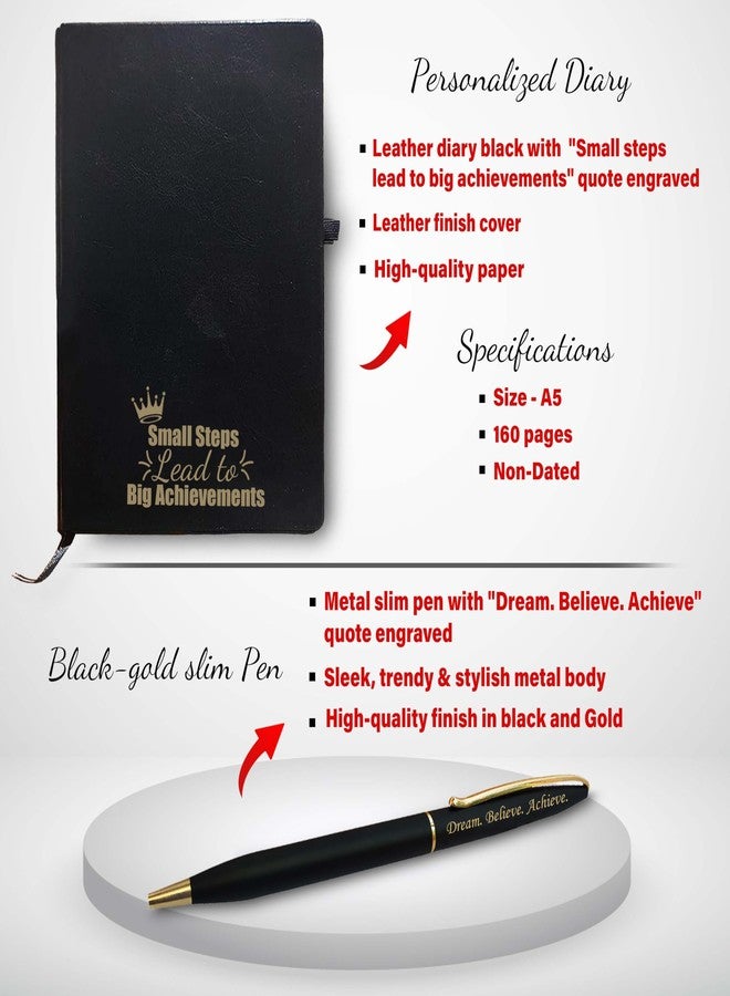 SAVRI Corporate Gift Set - Engraved Pen, Keychain, Bottle & A5 Diary with Motivational Quote - Ideal for Employee Appreciation, Joining Kit, Diwali, Christmas, Corporate Gifts, New Year. - Image 5