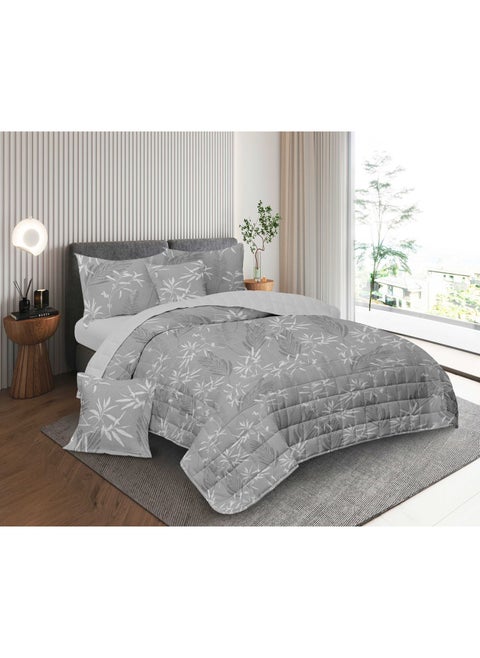 Floral compressed double quilt set, 6 pieces, size 230 * 250 cm