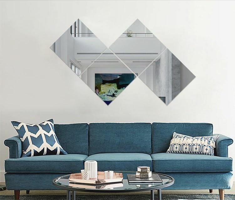 سكاي تاتش ألواح مرايا زجاجية سمكها 30 × 30 سم، طولها كامل الجدار (4 قطع): مرايا مثبتة على الجدار بدون إطار، مناسبة للمكتب المنزلي، غرفة النوم، غرفة المعيشة، الحمام، الباب، وصالة الألعاب الرياضية. - Image 4