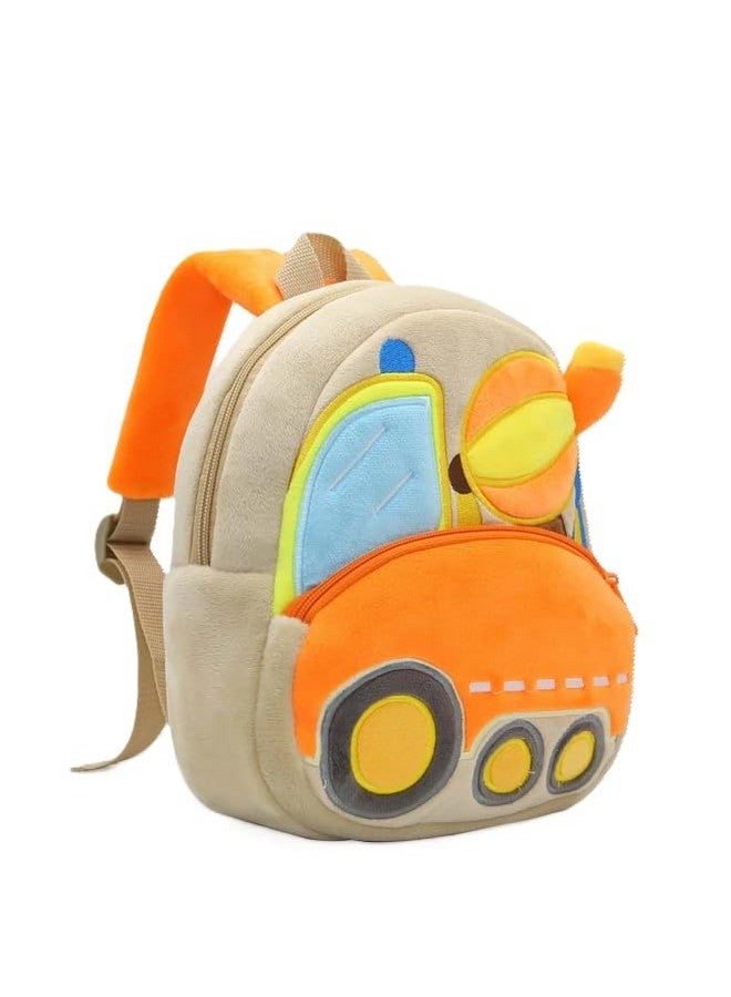 Blue Tree School Bag For Cute Kids For (1-6 Years), Preschool Soft Plush Car Bag For Toddlers, Mini Travel Full Embroidery Backpack For Boys And Girls - Image 1