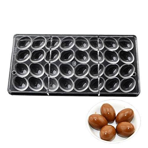 GRAINRAIN Polycarbonate Chocolate Mold DIY Candy Mould Clear Hard Plastic Bakeware Pastry Tools Small Easter Egg Smooth Surface (19272) - Image 5
