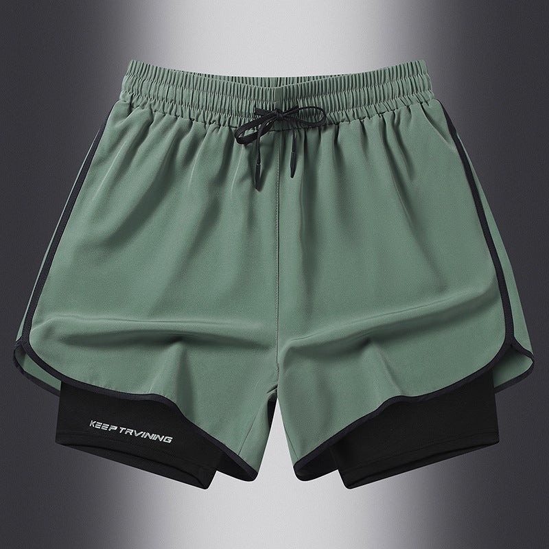 Summer Ice Silk Shorts Quick-Drying Casual Trendy Loose Breathable Thin Men'S And Women'S Sports Shorts - Image 4