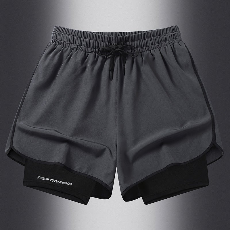 Summer Ice Silk Shorts Quick-Drying Casual Trendy Loose Breathable Thin Men'S And Women'S Sports Shorts - Image 3