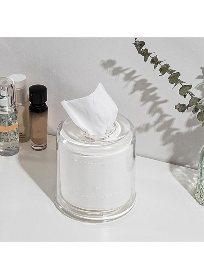 Clear Acrylic Roll Tissue Dispenser - Modern Countertop Storage - Image 2