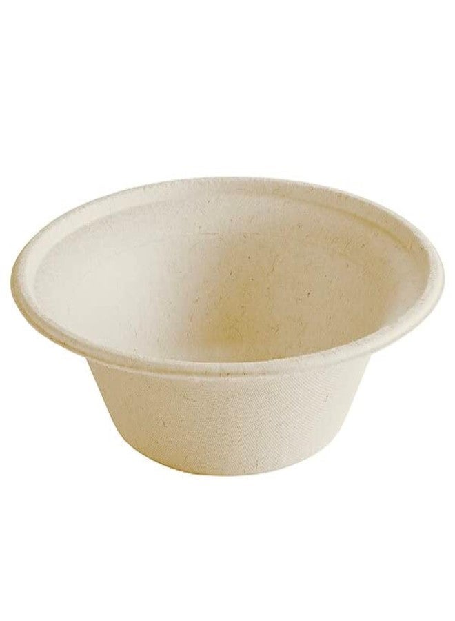 Perfectware 100% Compostable 12 oz. Paper Bowls 125 Count Heavy-Duty Bagasse. Eco-Friendly Biodegradable Made of Sugar Cane Fibers.