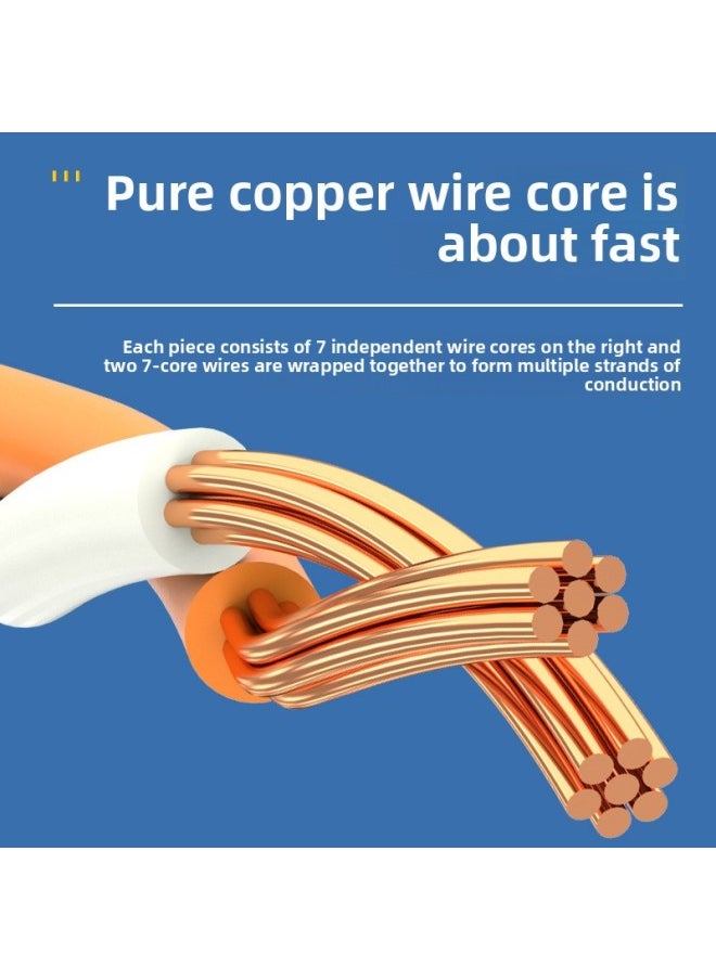Generic Shanze Eight 10 Gigabit Network Cable E-sports Grade Pure Copper Double Shielded 8-core Twisted Pair Computer Broadband Cable WX-Color:Eight 10 Gigabit Network Cable WX8010-Line Length:5 M  - Image 2