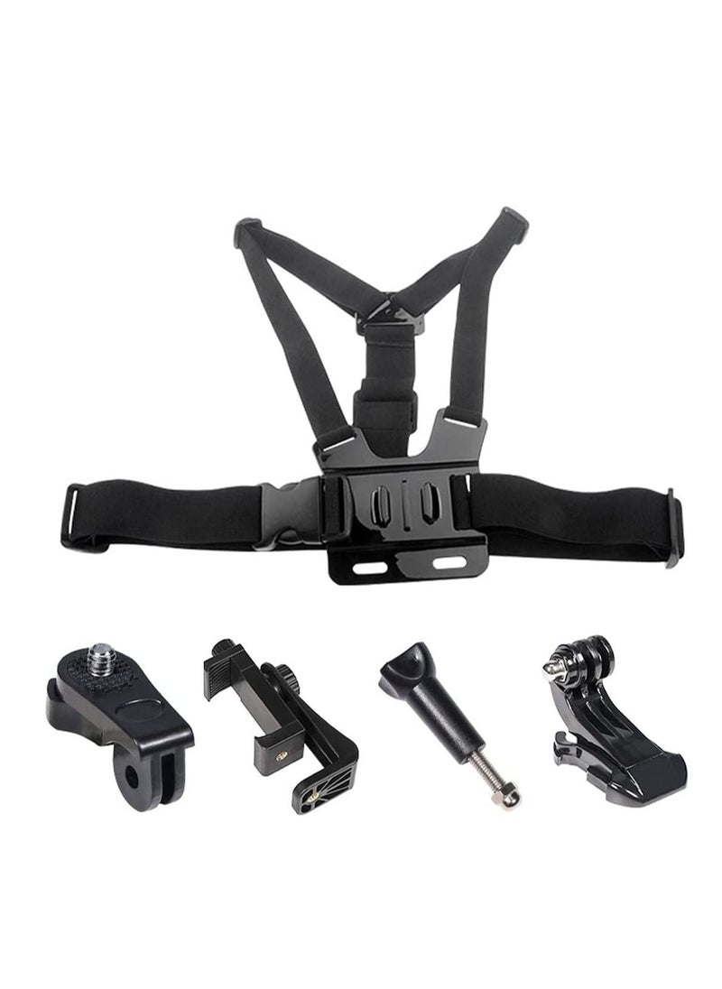 Generic - Chest Harness Mount Adjustable Chest Strap Belt with J Hook Compatible for Mobile Phone and Gopro Hero 8 7 6 AKASO Apeman DBPOWER Campark VanTop Dragon Touch Action Cameras Accessories - Image 1