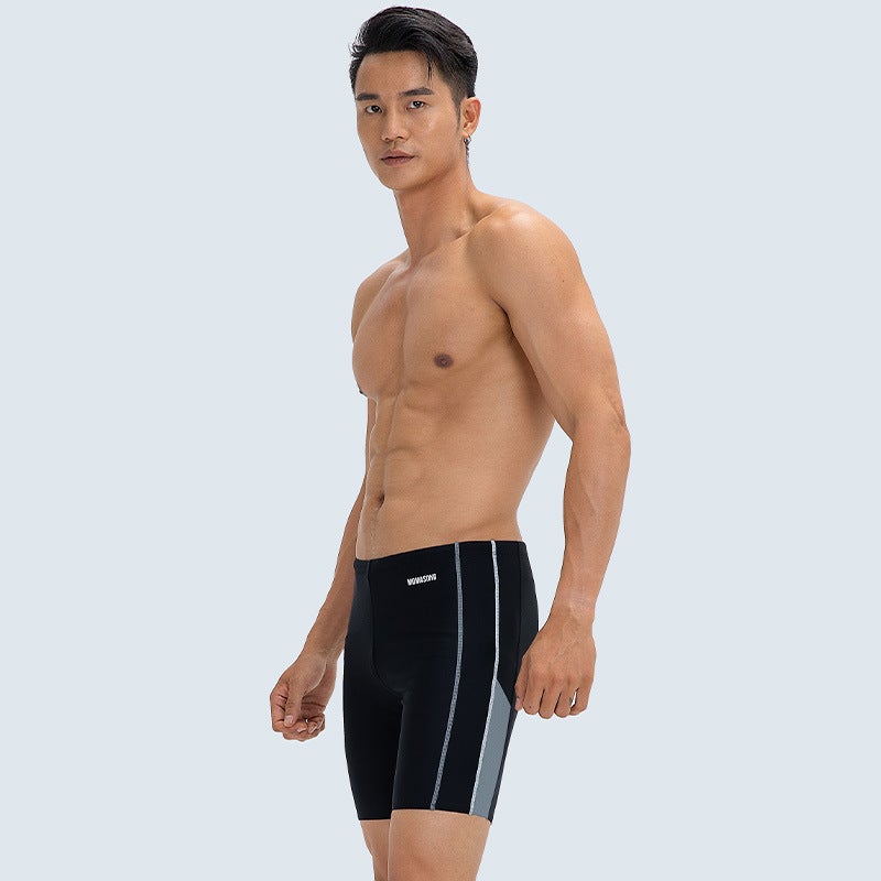 Momasong swimming trunks professional training men''s fifth pants swimming equipment adult boxer quick-drying swimming Middle pants - Image 4