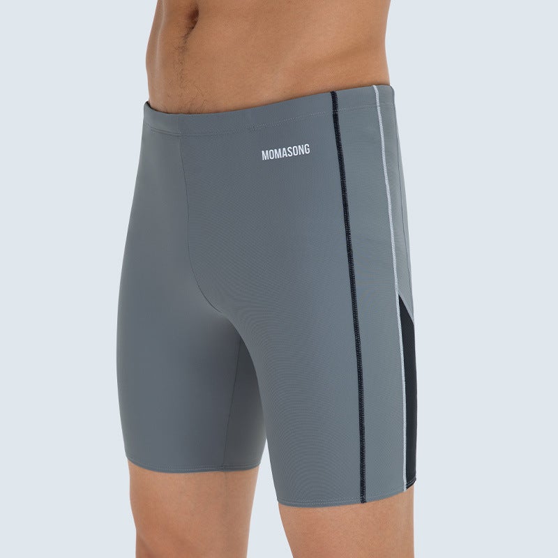 Momasong swimming trunks professional training men''s fifth pants swimming equipment adult boxer quick-drying swimming Middle pants - Image 3