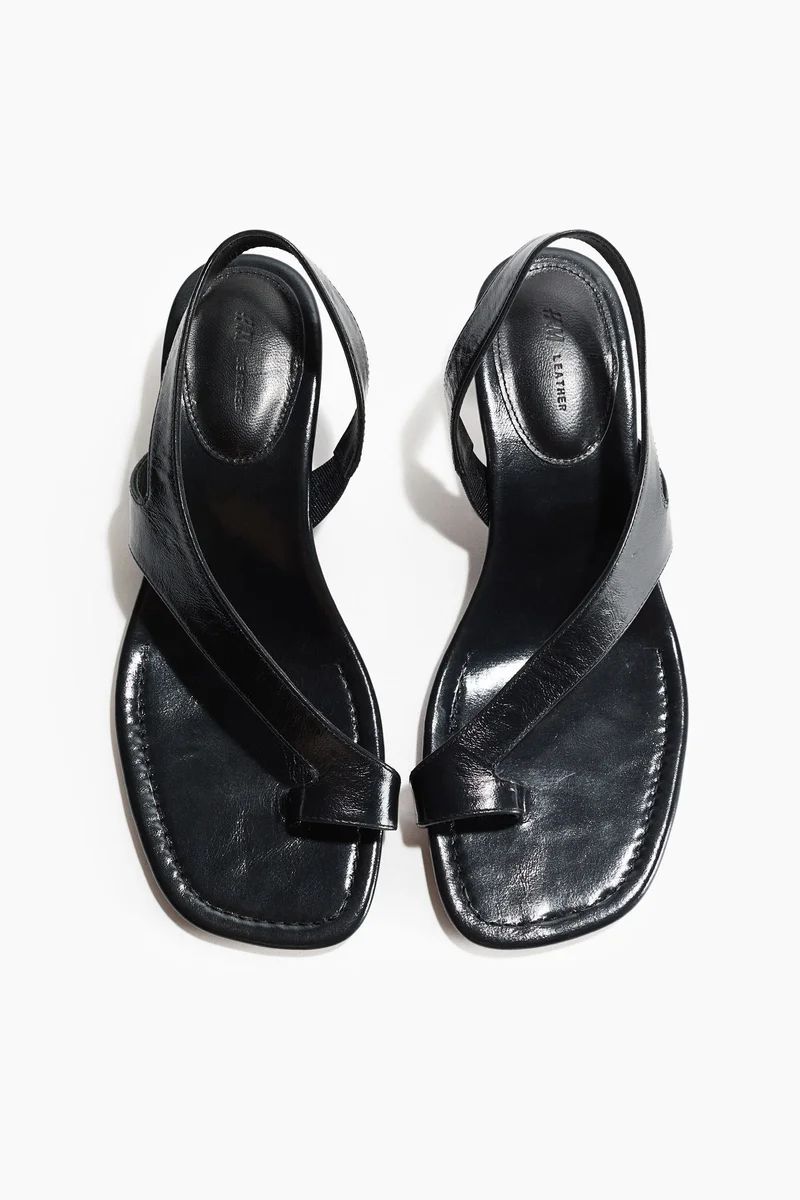 H&M Kitten-heeled leather sandals