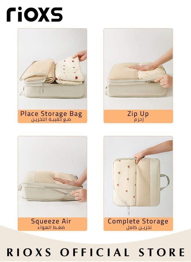 RIOXS - 5 Pcs Packing Cubes for Storage Luggage Packing Cube Organizer Travel Packing Set Clothes Shoes Storage Travel Organizer Bags for Luggage, Portable and Reusable - Image 1