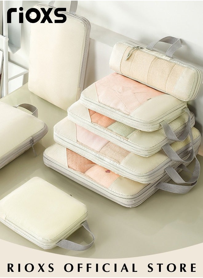 RIOXS - 5 Pcs Packing Cubes for Storage Luggage Packing Cube Organizer Travel Packing Set Clothes Shoes Storage Travel Organizer Bags for Luggage, Portable and Reusable - Image 1