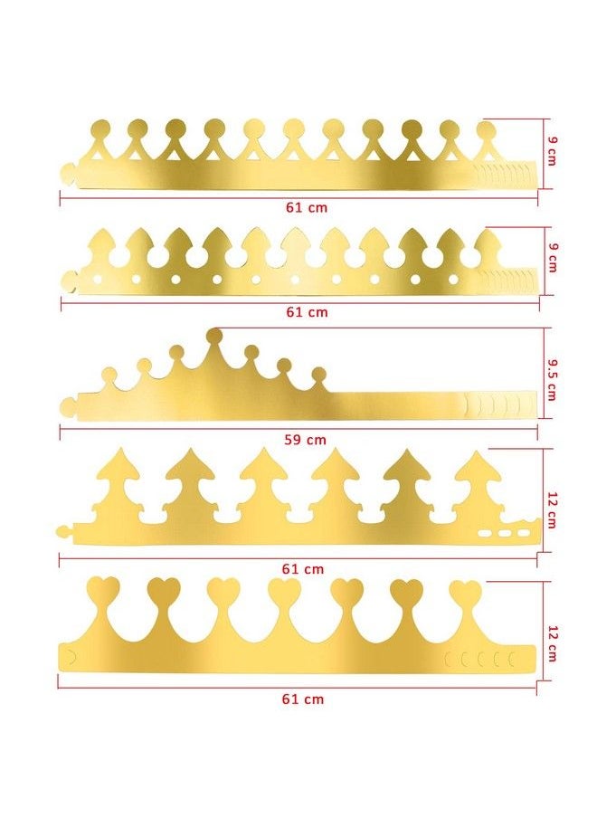 SIQUK 40 Pieces Paper Crowns Golden Party Crown Hats Paper King Crowns For Party And Birthday Celebration  - Image 3