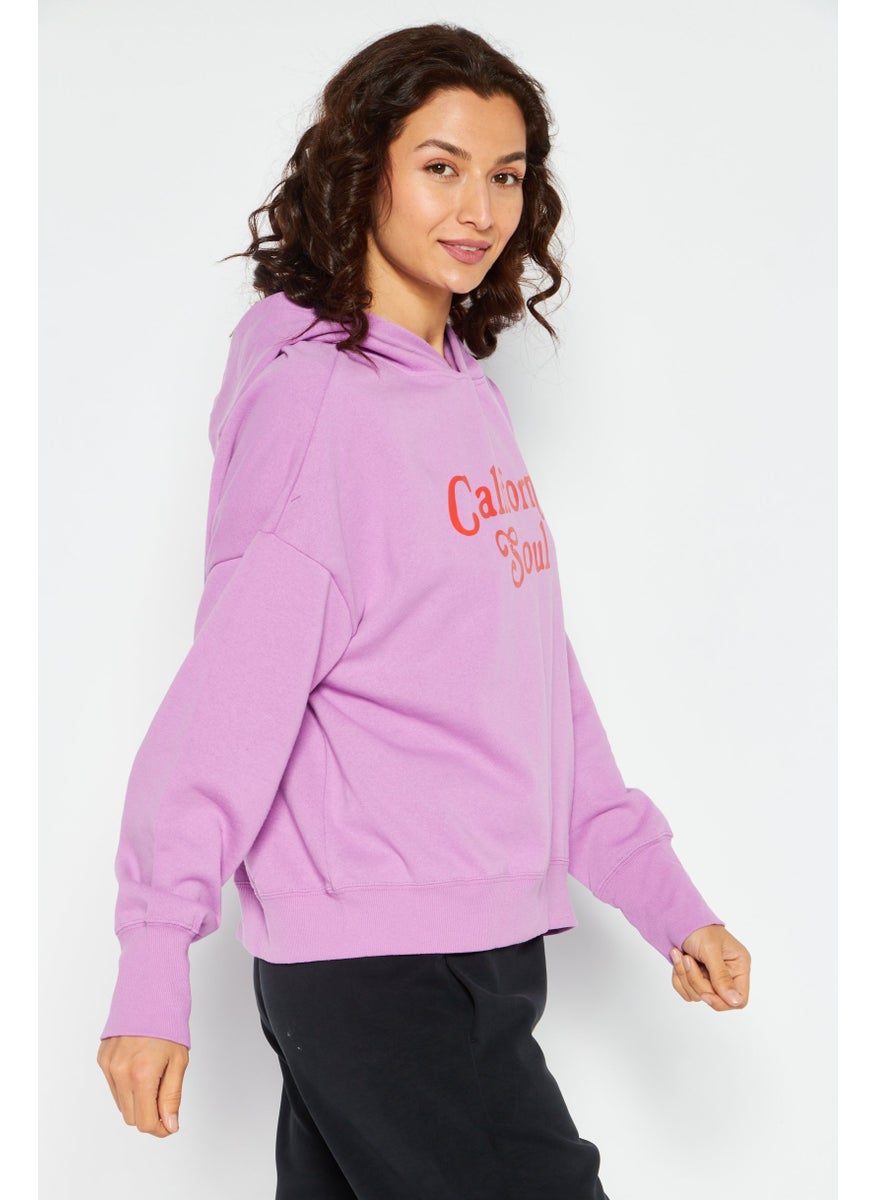 Sage Collective Women Sportswear Fit Long Sleeve Training Sweatshirt, Purple  - Image 3