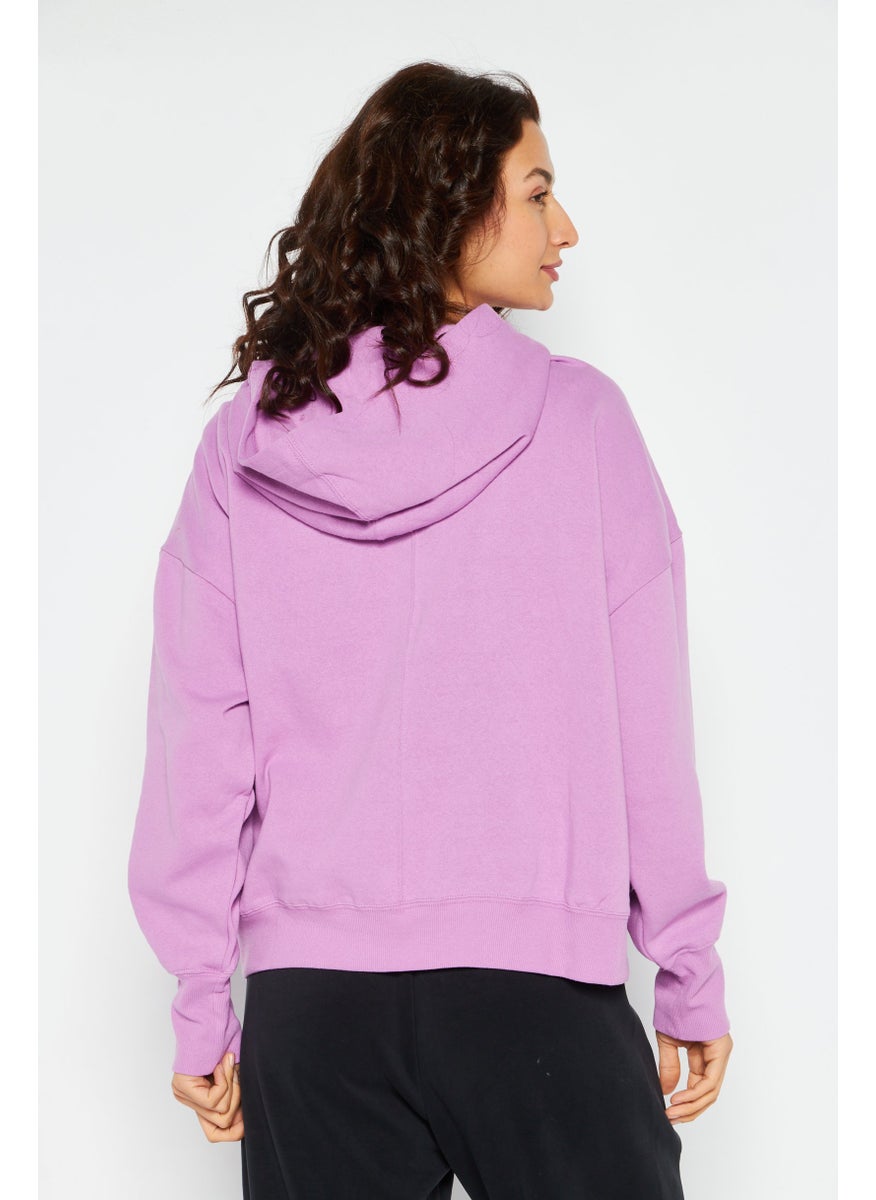 Sage Collective Women Sportswear Fit Long Sleeve Training Sweatshirt, Purple  - Image 4