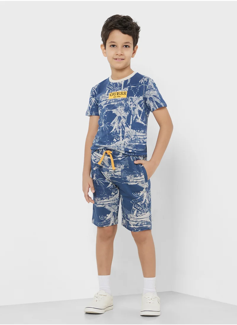 جس Kids Printed Shorts