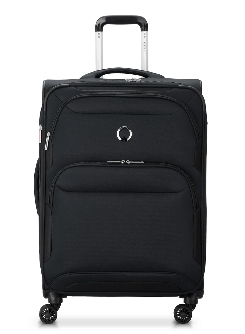DELSEY Paris Sky Max 2.0 70cm Softcase 4 Double Wheel Expandable Check-In Luggage Trolley Black