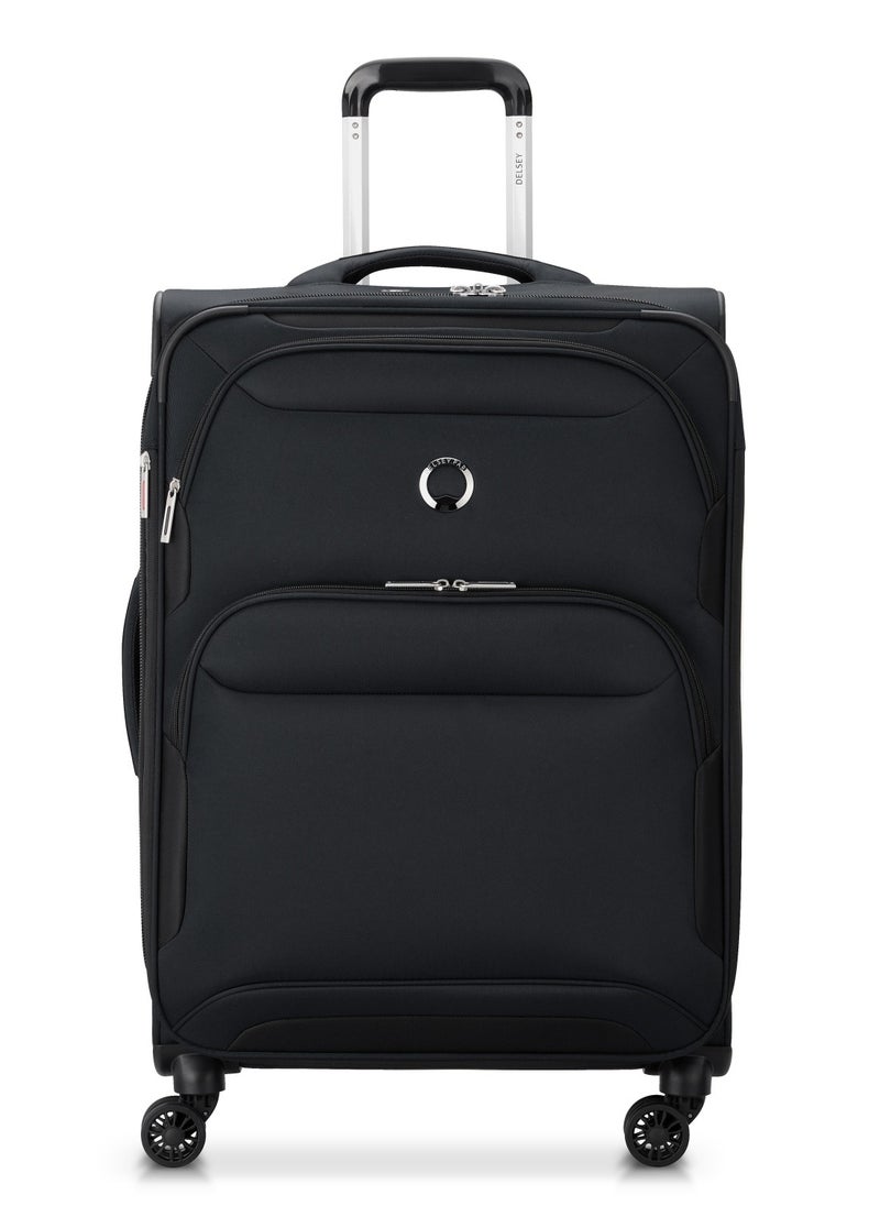 DELSEY Paris Sky Max 2.0 70cm Softcase 4 Double Wheel Expandable Check-In Luggage Trolley Black  - Image 1