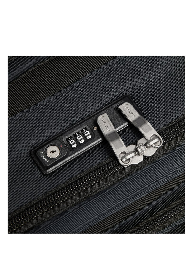 DELSEY Paris Sky Max 2.0 70cm Softcase 4 Double Wheel Expandable Check-In Luggage Trolley Black  - Image 4