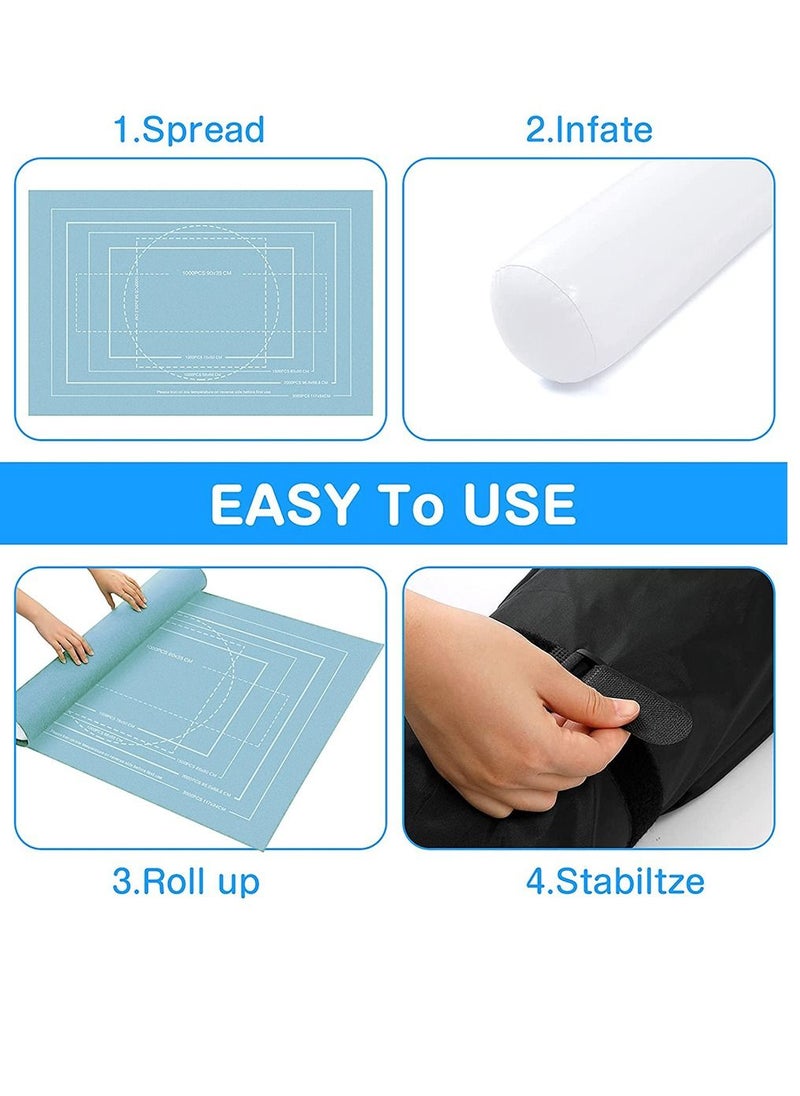 HomarKet - Large Jigsaw Puzzle Storage organizer Roll Mat Set Blue 100X140cm - Image 1