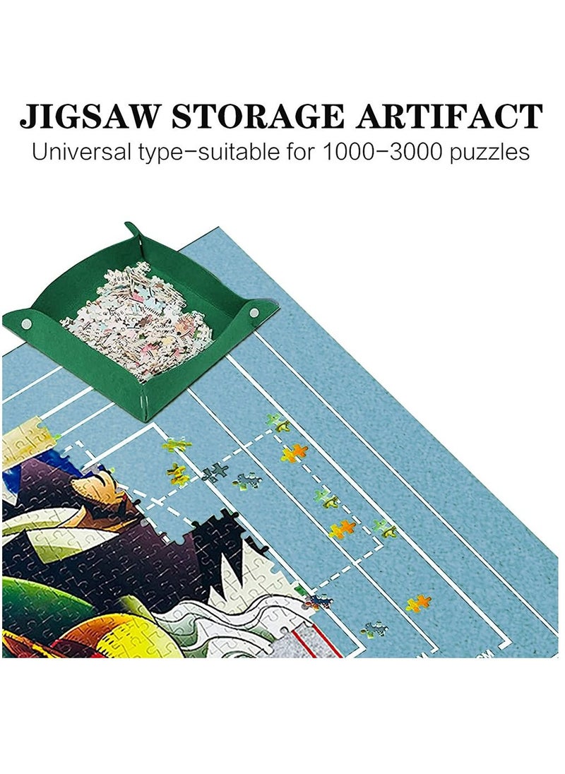 HomarKet - Large Jigsaw Puzzle Storage organizer Roll Mat Set Blue 100X140cm - Image 1