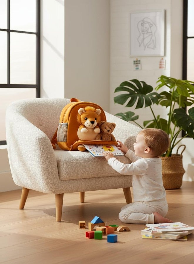 GT Gungun Toys Lion Soft Plush Backpack for Kids | Cute 3D Animal Cartoon Bag for Toddlers | Lightweight Travel & School Backpack for Boys and Girls | Soft Toy Style Nursery Bag - Image 5