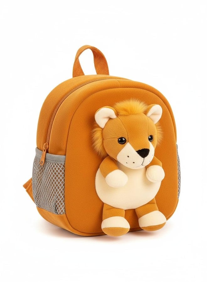 GT Gungun Toys Lion Soft Plush Backpack for Kids | Cute 3D Animal Cartoon Bag for Toddlers | Lightweight Travel & School Backpack for Boys and Girls | Soft Toy Style Nursery Bag - Image 1
