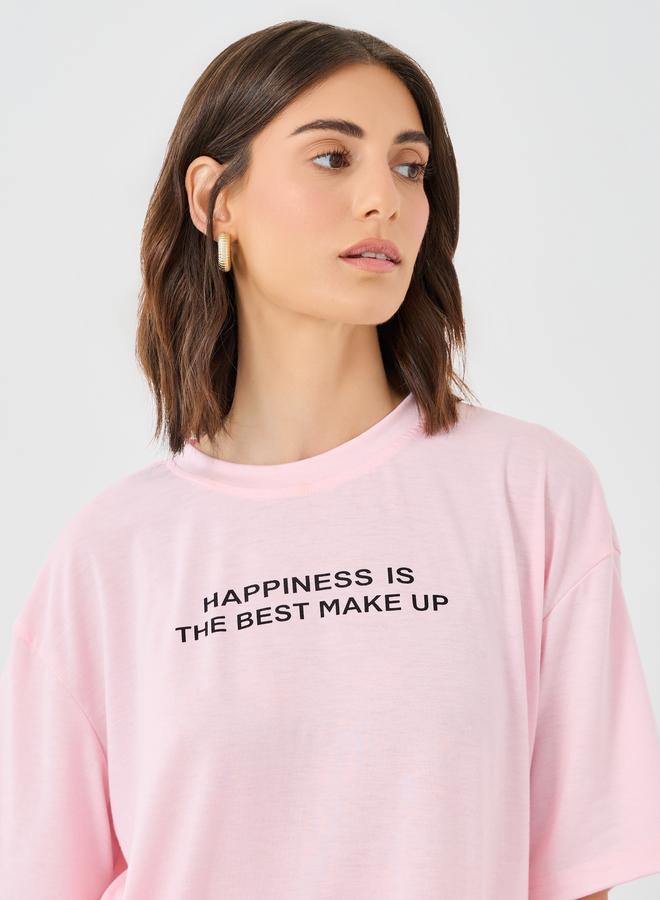 تايك تو طقم بلوزة وبنطلون رياضي مريح بطبعة شعار - Image 3