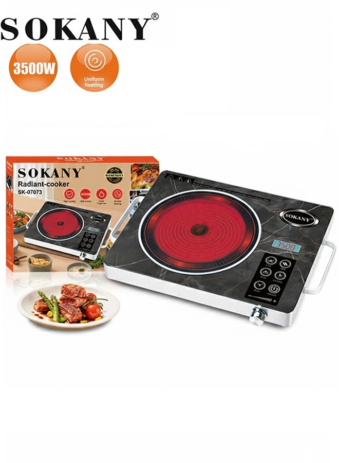 سوكاني موقد حثي، موقد يعمل بالأشعة تحت الحمراء، موقد كهربائي فردي مع تحكم قابل للتعديل في درجة الحرارة، مستشعر لمس ومقبض، 3500 واط SK-07073 - Image 1