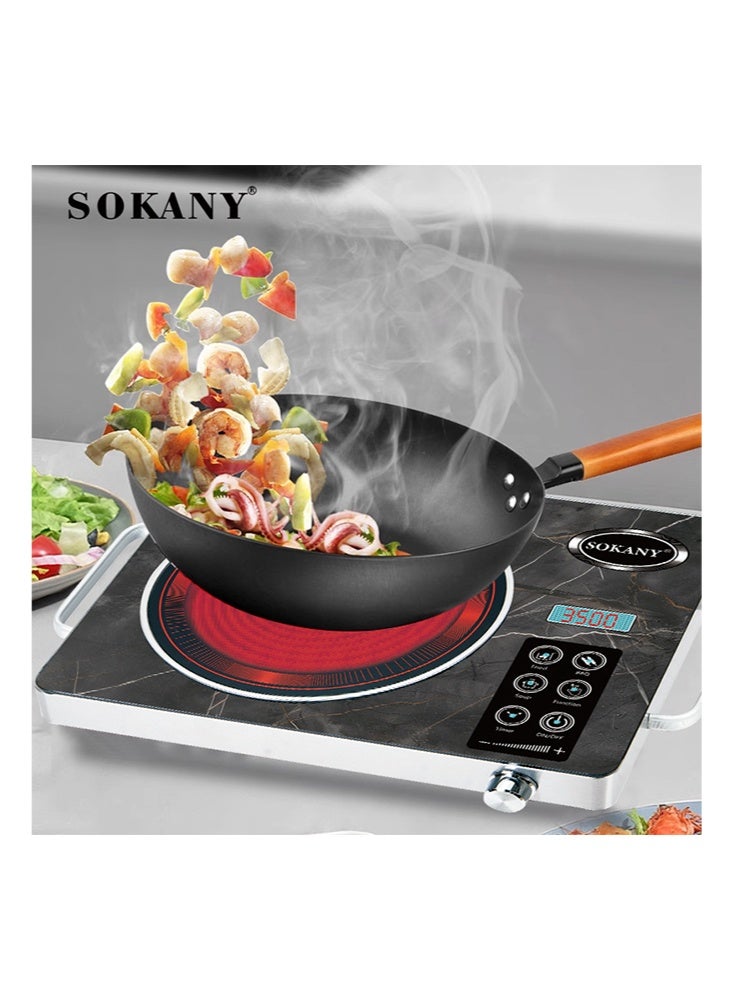 سوكاني موقد حثي، موقد يعمل بالأشعة تحت الحمراء، موقد كهربائي فردي مع تحكم قابل للتعديل في درجة الحرارة، مستشعر لمس ومقبض، 3500 واط SK-07073 - Image 2