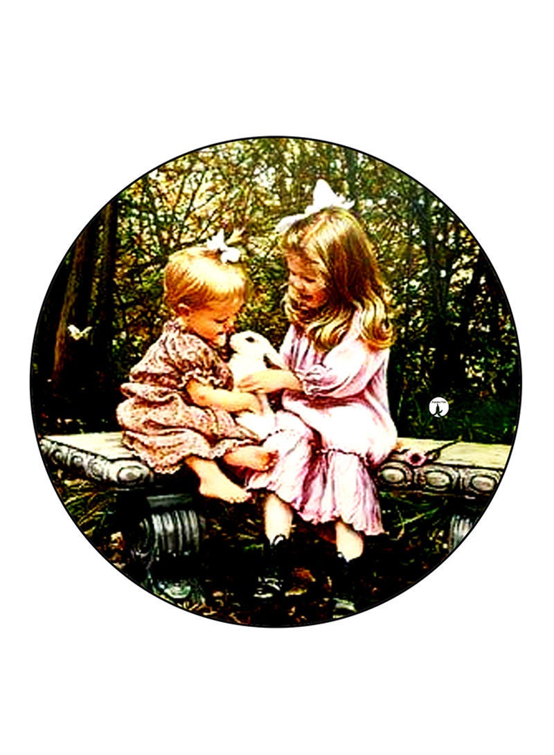 RKN Vintage Art Printed Mouse Pad Round  Multicolour