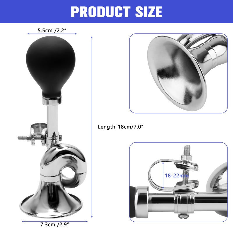 Coolrunner Retro Clown Bike Horn Classic Vintage Metal Bugle Horn Bicycle Bell for Vehicles Golf Cart - Image 3