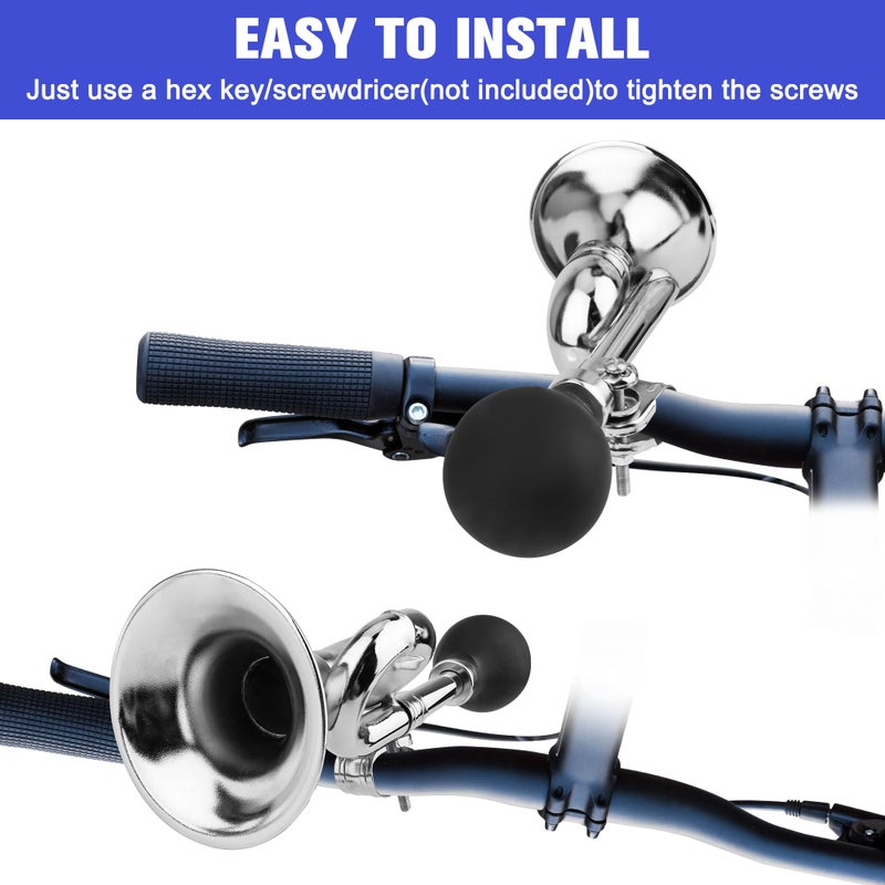 Coolrunner Retro Clown Bike Horn Classic Vintage Metal Bugle Horn Bicycle Bell for Vehicles Golf Cart - Image 4