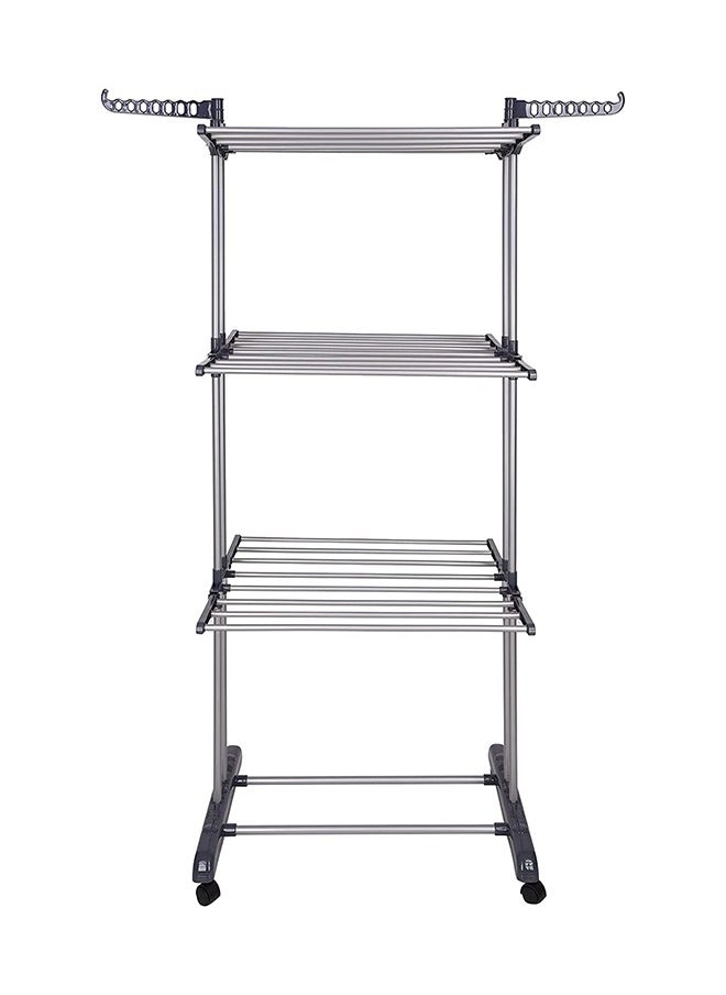 Taimi - Foldable 3 Tier Clothes Drying Rack for Laundry Rolling white/black - Image 1