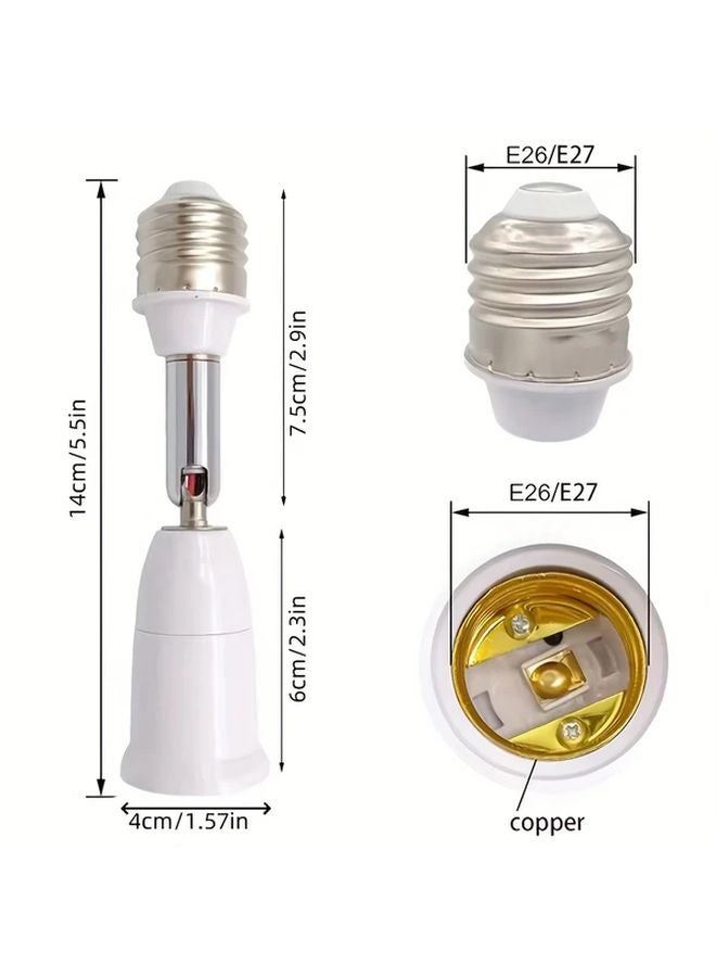 2pcs E27 to E27 180 Degree Rotatable LED Bulb Extension Lamp Holder Socket - Image 5