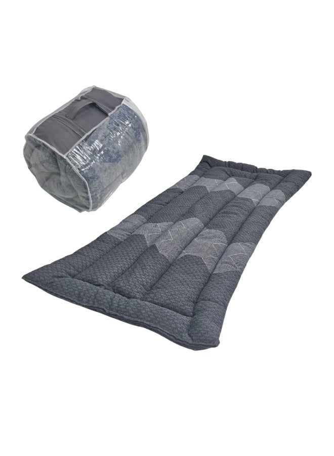 سمارت هوم مطرحة نوم فاخرة من المخمل – حشوة قطنية ناعمة بنقشة ورد وزخارف شرقية ، مطرحة  مصنوعة من مواد عالية الجودة ، مضرب قطن طبيعي نفر واحد مقاس (190*90*6 سم) - Image 2