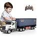 SNACKTANT 236Inch 9Channel Remote Control Semi Truck with Trailer 124 Scale RC Container Carrier Truck Toy for Kids 38 Dual Batteries Light Sound Effects Ultimate Gift for Boys Girls - Image 3