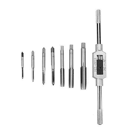 Mass Pro 8pcs Alloy Steel Hand Tools Die Set: M3-M12 Screw Taps, Tap Handle, Thread Plugs, High-speed Steel (HSS) Thread Repair Tool - Image 4