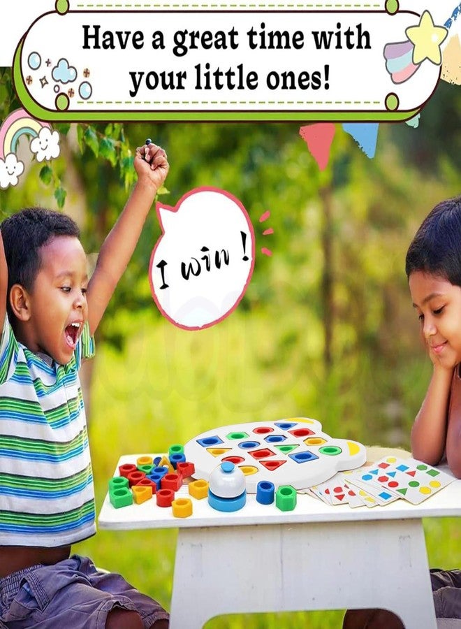 Kidology Children Learning and Educational Geometric Shape Puzzle Quick Matching Board Game, Color Shape Matching Game Sensory Educational Learning Toy for Kids, Multicolour - Image 5