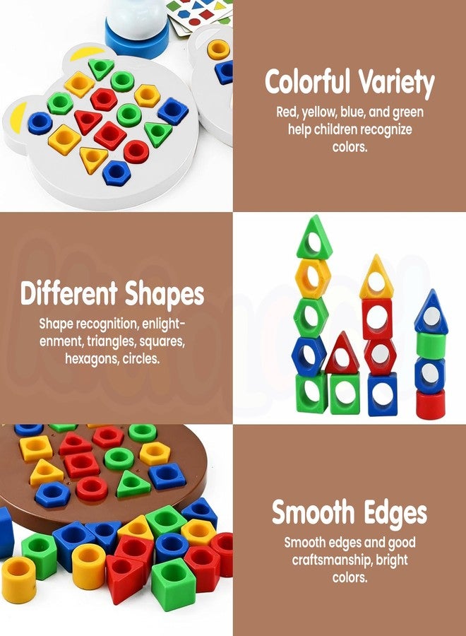 Kidology Children Learning and Educational Geometric Shape Puzzle Quick Matching Board Game, Color Shape Matching Game Sensory Educational Learning Toy for Kids, Multicolour - Image 3