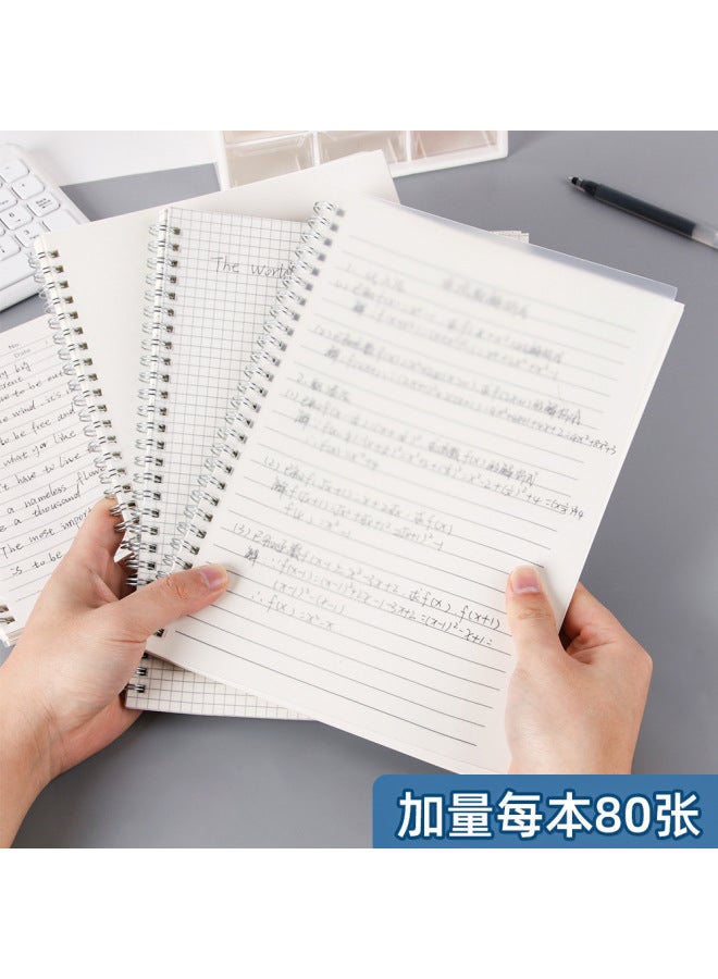 HELPS Creative Pp Frosted Coil Notebook A5b5 Simple Thickeneded Note Grids Notebook Horizontal Line Blank Notebook Stationery - Image 3