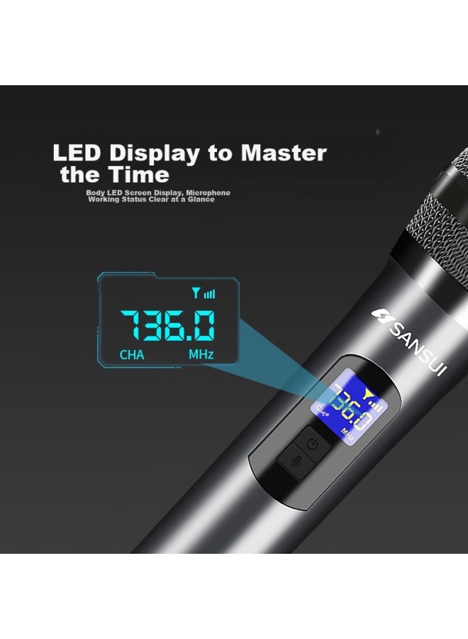 Sansui U5 Wireless Microphone System, Metal Frequency-modulated Microphone, One-to Home Ktv Singing, Professional Conference-specific, Speech, Outdoor Sound System - Image 3