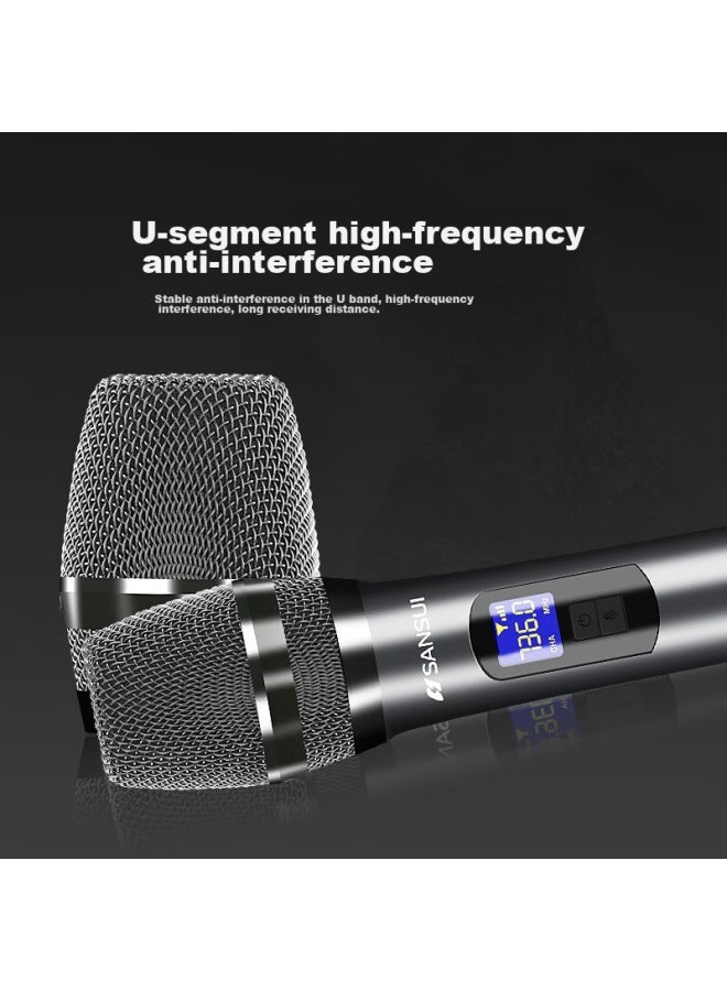Sansui U5 Wireless Microphone System, Metal Frequency-modulated Microphone, One-to Home Ktv Singing, Professional Conference-specific, Speech, Outdoor Sound System - Image 5