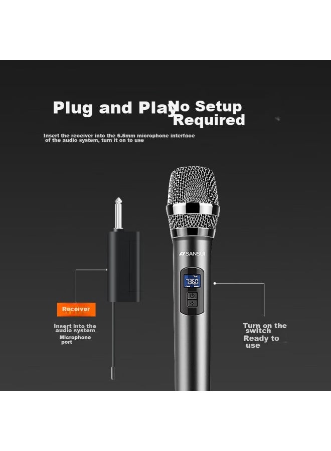 Sansui U5 Wireless Microphone System, Metal Frequency-modulated Microphone, One-to Home Ktv Singing, Professional Conference-specific, Speech, Outdoor Sound System - Image 2