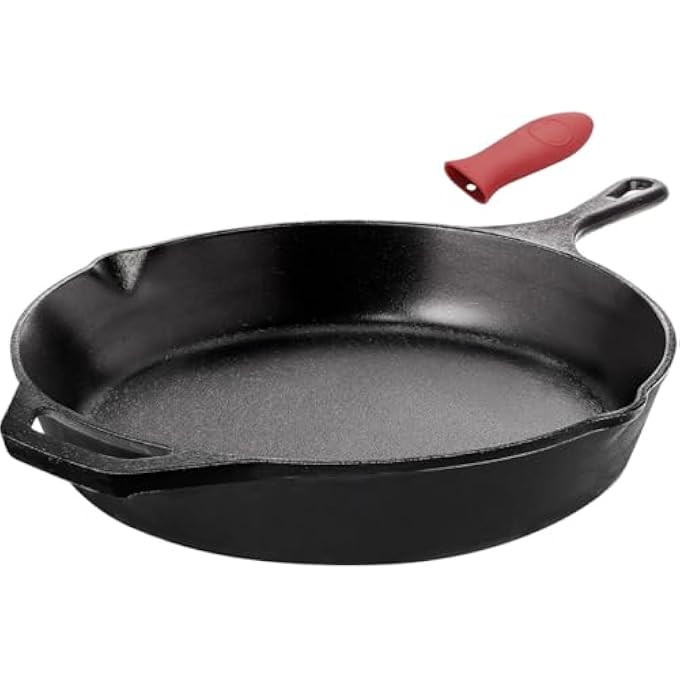 Unity Kitchen Cast Iron Frying Pan 12 Inch Cast Iron Chefs Pan With Handles Pre Seasoned Skillet Safe Grill Cookware For Indoor  Outdoor Use Black - Image 2