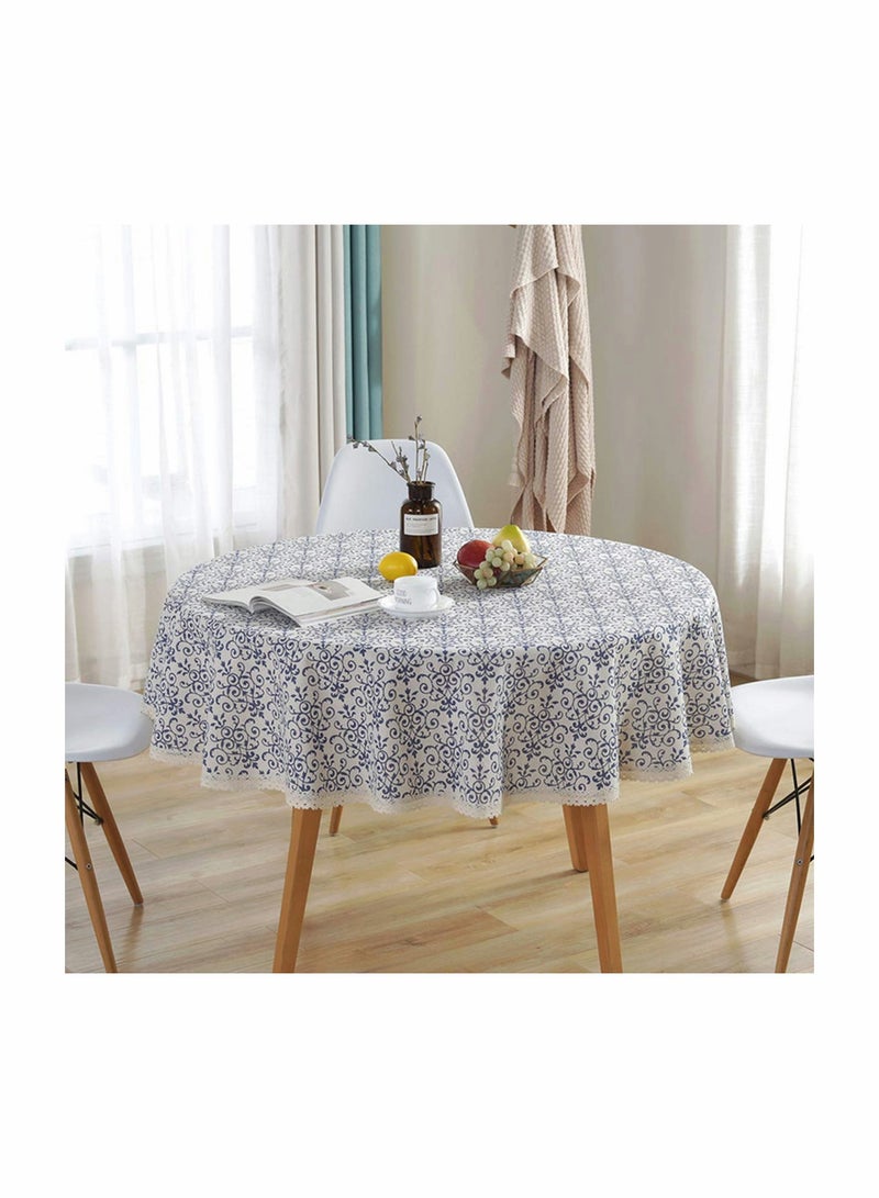 SOLARAE Vintage Heavyweight Cotton Linen Macrame Lace Tablecloth - Rustic Decorative Cover for Kitchen and Dining Table Linens - Image 4