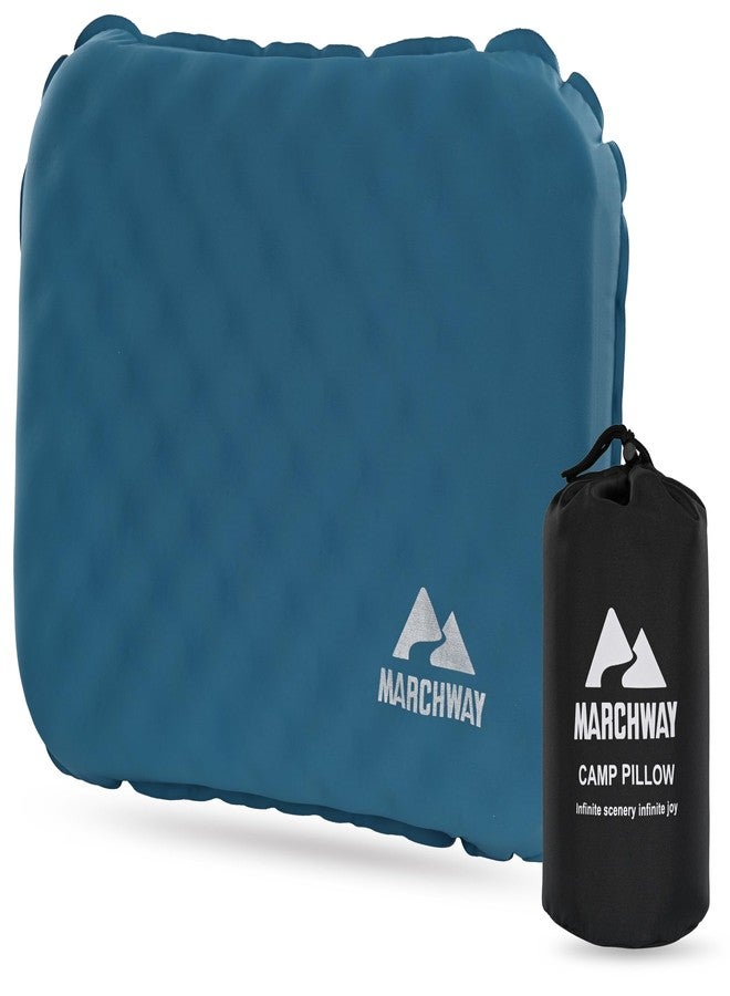 MARCHWAY Inflatable Camping Pillow with Foam Top - Lightweight Compact, Dual-Sided All-Season for Camping, Hiking, Backpacking, Car Travel (Blue) - Image 1