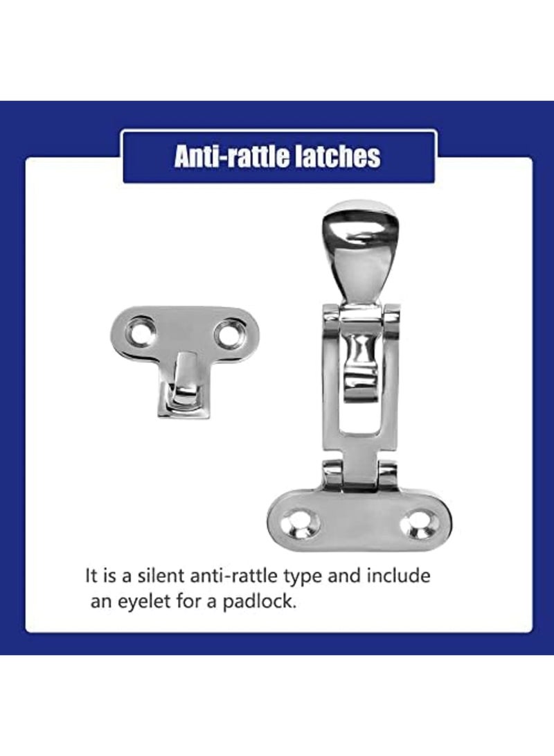 SYOSI Marine Grade Boat Door Hatch Anti-Rattle Latches, 316 Stainless Steel Universal Lockable Hold down Clamp Latch, Solid Construction, Marine Grade Hatch Hardware Fasteners with Screws (2 Pack) - Image 5